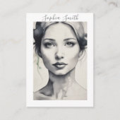 雌イラストレーションポートレートイヤリング表示カード コーリングカード (正面)