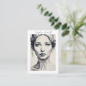 雌イラストレーションポートレートイヤリング表示カード コーリングカード (スタンド正面)