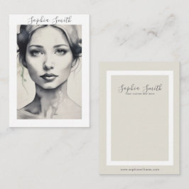 雌イラストレーションポートレートイヤリング表示カード コーリングカード