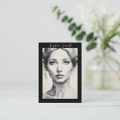 雌イラストレーションポートレートイヤリング表示カード コーリングカード (スタンド正面)