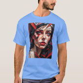 雌ガラス抽象芸術顔 Tシャツ (正面)