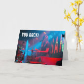 雌シックドラムスティックドラマー誕生日カード カード (黄色い花)