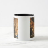 雌ジシ及びカブス(ヒョウ属レオ) マグカップ (中央)