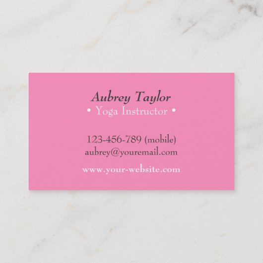 雌スタイリッシュウェルネスヨガインストラクター 名刺 (裏面)
