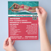 雌バザーポートレート、スイミングプール清掃 チラシ (手)