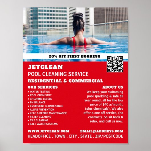 雌バザーポートレート、スイミングプール清掃 ポスター (正面)