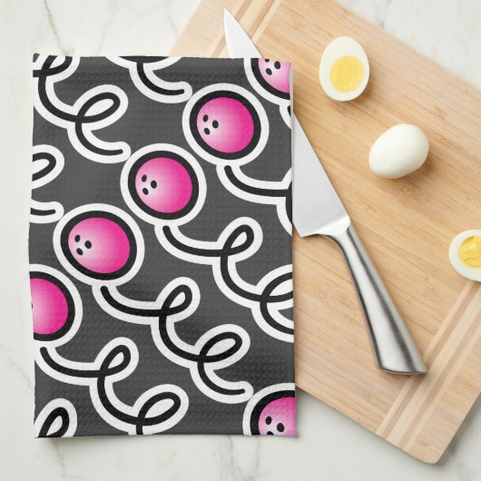 雌パーソナライズされたボーリングボウリングをする人、 クリケットの投手 キッチンタオル (四つ折り)