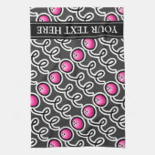 雌パーソナライズされたボーリングボウリングをする人、 クリケットの投手 キッチンタオル (縦)