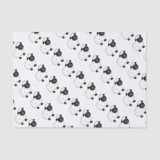 雌ヒツジのためのベビーのヒツジ 薄葉紙 (正面)