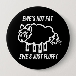 雌ヒツジのないFATの雌ヒツジの公正で柔らかいTシャツ 缶バッジ