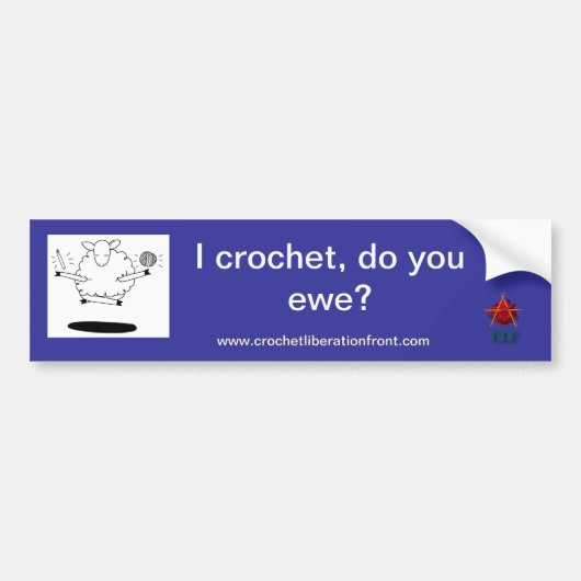 雌ヒツジはか。 バンパーステッカー (正面)