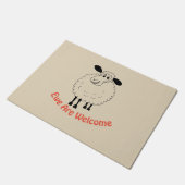 雌ヒツジは歓迎されています ドアマット (アングル)