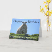 雌ヒツジへのハッピーバースデー カード (黄色い花)