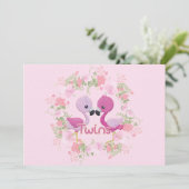 雌フラミンゴツインズベビーシャワー招待状 招待状 (スタンド正面)