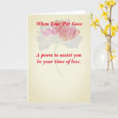 雌ペットロス折り畳み同情カード カード (黄色い花)