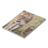 雌ライオンと子連れ ノートパッド (回転)