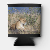 雌ライオンは休む 缶クーラー (正面)