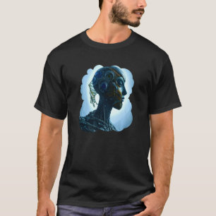 雌ロボットSci Fiサイボーグユニーク未来的な数字 Tシャツ