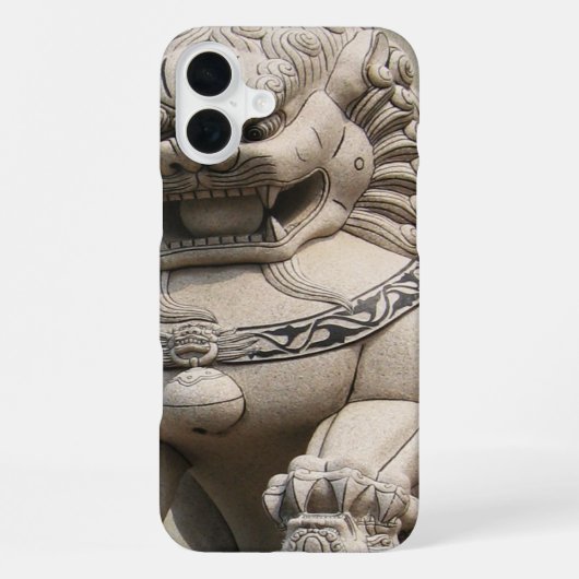 雌中国の守護ライオンHoge Dog石獅 iPhoneケース (裏面)