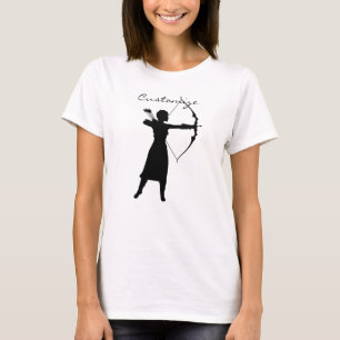 雌射手シルエット雷_コーブ Tシャツ