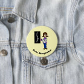 雌最高のカイロプラクターまたは脊椎医師ボタン 缶バッジ (インサイチュ)