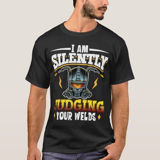 雌溶接機の溶接整備士鍛造メタル Tシャツ (正面)