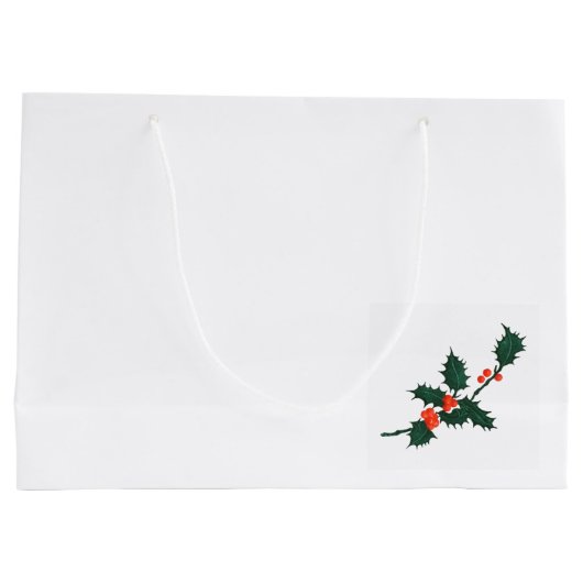 雌牛とブルドッグを備えたメリークリスマス抱き枕 ラージペーパーバッグ (裏面)