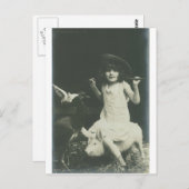 雌豚に乗っている女の子 ポストカード (正面/裏面)