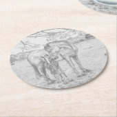 雌雄 ラウンドペーパーコースター (アングル)