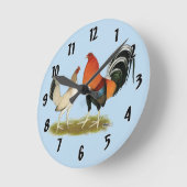 雌鳥 ラウンド壁時計 (傾斜)