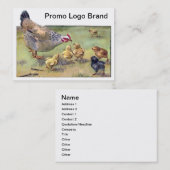 雌鶏および空腹なひよこ 名刺 (正面/裏面)