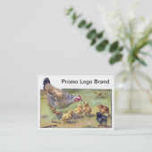 雌鶏および空腹なひよこ 名刺 (スタンド正面)