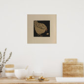 雌鶏が卵を見る ポスター (キッチン)