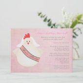 雌鶏のバチェロレッテ夜パーティーの図解入りの、写真付きのな招待 招待状 (スタンド正面)