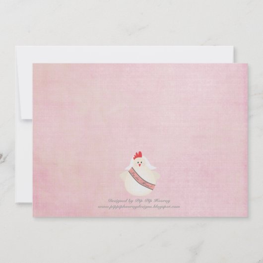 雌鶏のバチェロレッテ夜パーティーの図解入りの、写真付きのな招待 招待状 (裏面)