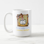 雌鶏の新しい卵国の台所 コーヒーマグカップ (左)