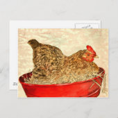 雌鶏の鶏の絵画の芸術のギフト ポストカード (正面/裏面)