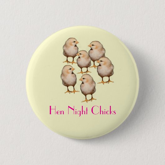 雌鶏夜ひよこのバッジ 缶バッジ (正面)