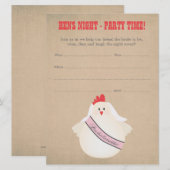 雌鶏夜バチェロレッテは招待を記入します 招待状 (正面/裏面)