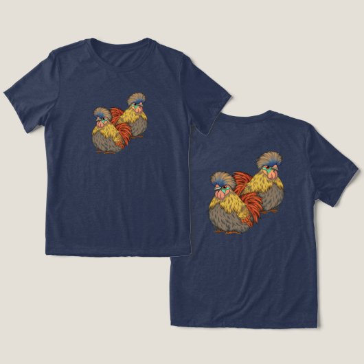 雌鶏2羽だけ トライブレンドＴシャツ (デザイン正面&裏面)