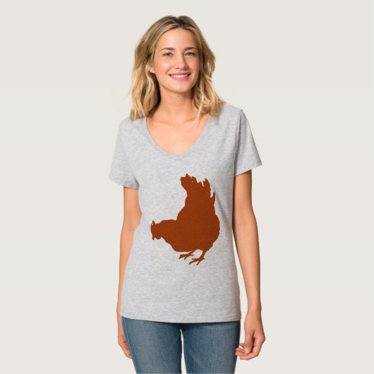 雌鶏[鶏、農家、オーガニックな卵] Tシャツ (正面フル)