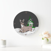 雌鹿 –  ラージ壁時計 (ホーム)