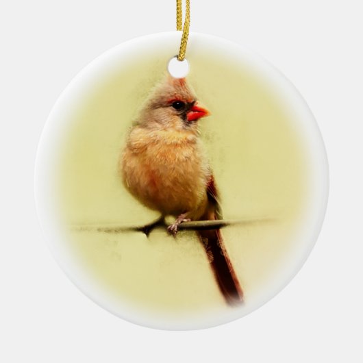 雌(鳥)ショウジョウコウカンチョウソンバード セラミックオーナメント (正面)