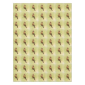 雌（鳥）ショウジョウコウカンチョウ鳴鳥 テーブルクロス (正面)