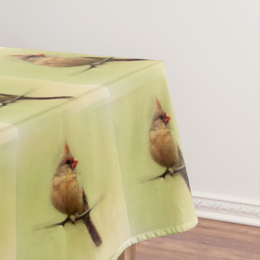 雌（鳥）ショウジョウコウカンチョウ鳴鳥 テーブルクロス (インサイチュ)