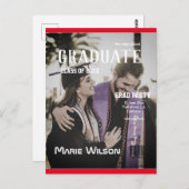 雑シンプル誌のテンプレートカバーの卒業表  ポストカード (正面/裏面)