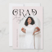 雑モダンスタイリッシュ誌 |卒業写真パーティー 招待状 (正面)