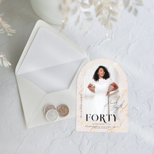 雑モダンスタイリッシュ誌 | 40th Birthday Photo アクリル招待状