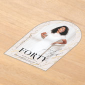 雑モダンスタイリッシュ誌 | 40th Birthday Photo アクリル招待状 (レイダウン)