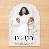 雑モダンスタイリッシュ誌 | 40th Birthday Photo アクリル招待状 (正面)